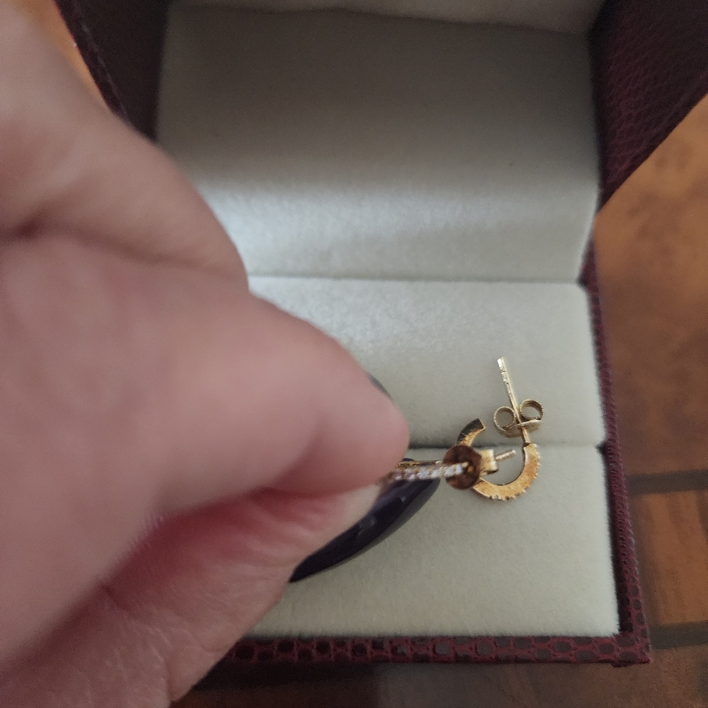 925 Sterling Silver Gold-Dipped Huggie Hoop Earrings ✨ - Picture 4 of 4
